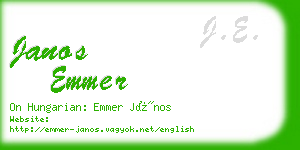 janos emmer business card